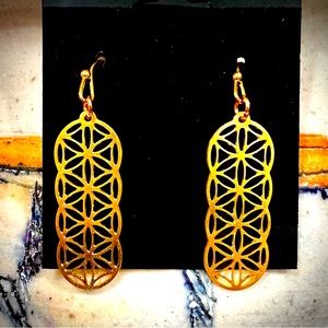 Sacred Circles brass earrings